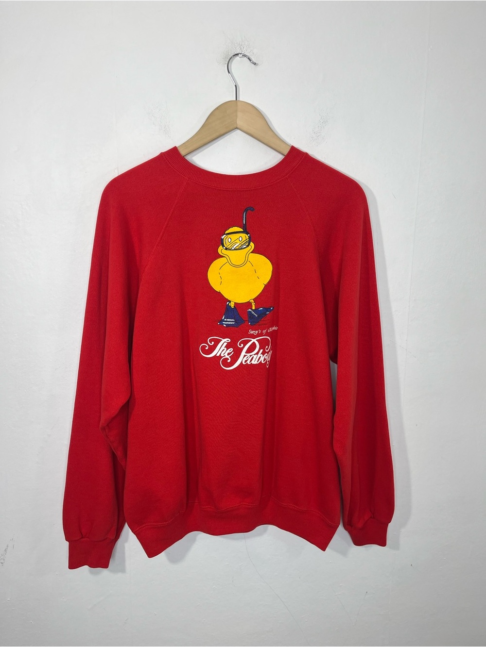 Vintage The Peabody Memphis Hotel Ducks Sweatshirt Red Raglan 90s Size Large